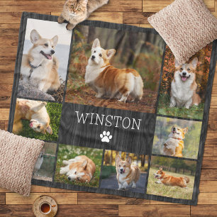 Pet Lover Dog Photo Pictures Rustic Fleece Blanket