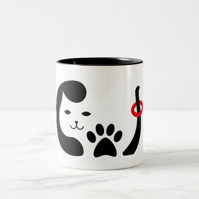 Pet Lover felling Two-Tone Coffee Mug (Center)