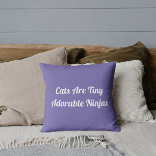 Pet Lover Modern DIY Funny Cat Quote On Periwinkle Cushion