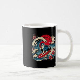 Pet Lover Mt. Fuji Sunset Japanese Wave Art Surfin Coffee Mug