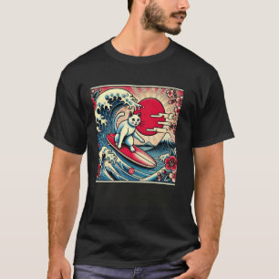 Pet Lover Mt. Fuji Sunset Japanese Wave Art Surfin T-Shirt