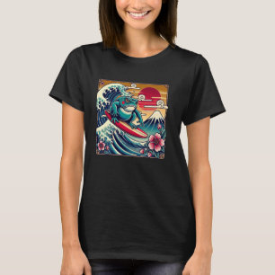 Pet Lover Mt. Fuji Sunset Japanese Wave Art Surfin T-Shirt