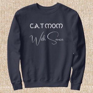 Pet Lover Personalised Script Cat Mum Navy Blue Sweatshirt