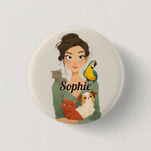 Pet Lover’s Cosy Portrait 3 Cm Round Badge