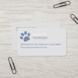 Pet Lovers Dog Paw Print Business Card