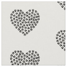 Pet Lovers Heart Paw Prints Pattern