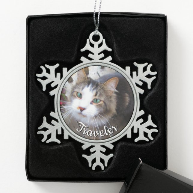 Pet Lovers Make Your Own Custom Snowflake Pewter Christmas Ornament (Box)
