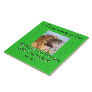 Pet Memorial 1 Photo - Brave Through The Fight Ceramic Tile