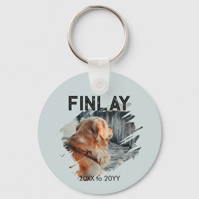 Pet Memorial 2 Photo Keepsake Key Ring (Back)