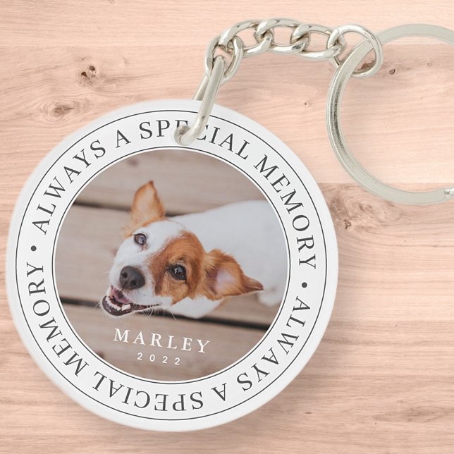 Pet Memorial Always a Special Memory Modern Photo Key Ring (Creator Uploaded)