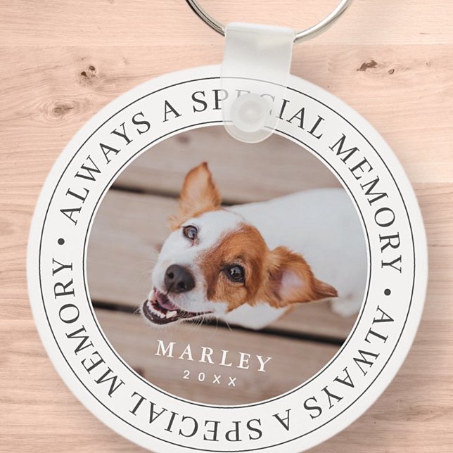 Pet Memorial Always a Special Memory Modern Photo Key Ring (Creator Uploaded)