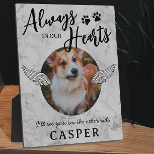 Pet Memorial Angel Wings Photo Plaque