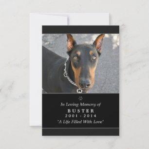 Pet Memorial Card 3.5 x 5 Black - Contented Poem