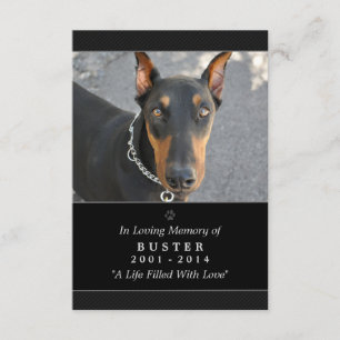 Pet Memorial Card 3.5x5 Black - Do Not Mourn Poem