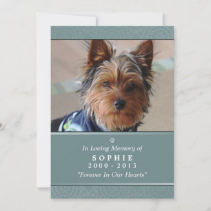 Pet Memorial Card 5x7 Teal God's Garden Poem