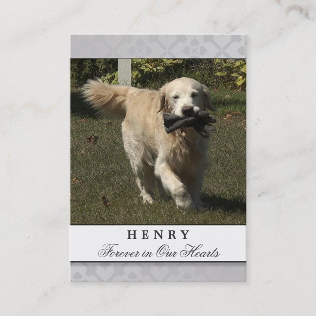 Pet Memorial Card Light Grey Contented Poem (Front)