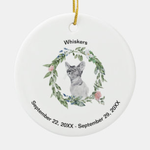 Pet Memorial Cat Dog Photo and Personalised  Ceramic Ornament