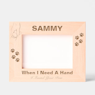 Pet Memorial Cat Paw Prints Custom Wood Photo  Etched Frames