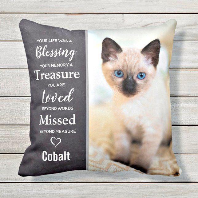 Pet Memorial - Cat Photo Sympathy Gift - Pet Loss Cushion (Creator Uploaded)