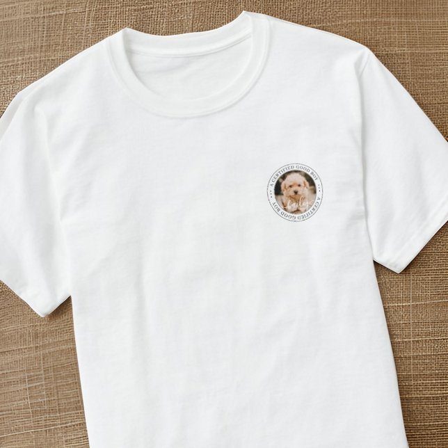 Pet Memorial Certified Good Boy Custom Photo T-Shirt (Creator Uploaded)