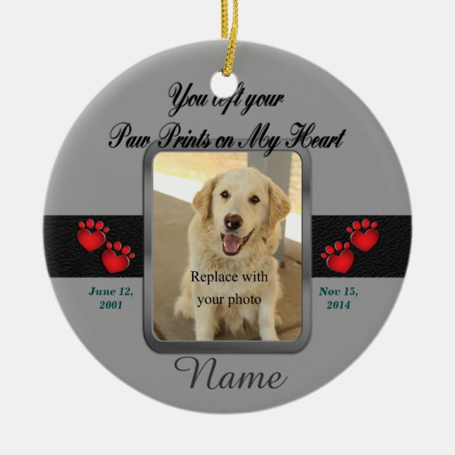Pet Memorial Christmas Ceramic Ornament (Front)