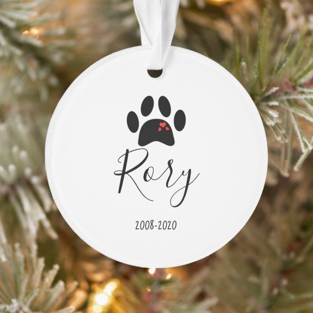 pet memorial christmas tree cat dog paw photo ornament (Tree)