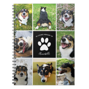 Pet Memorial Custom Dog 8 Photo Collage Notebook