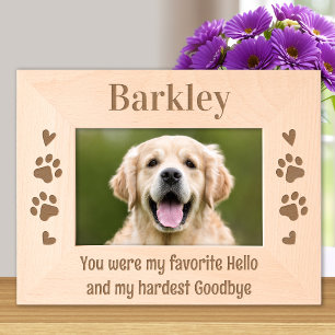 Pet Memorial Custom Favourite Hello Hardest Goodby Etched Frames