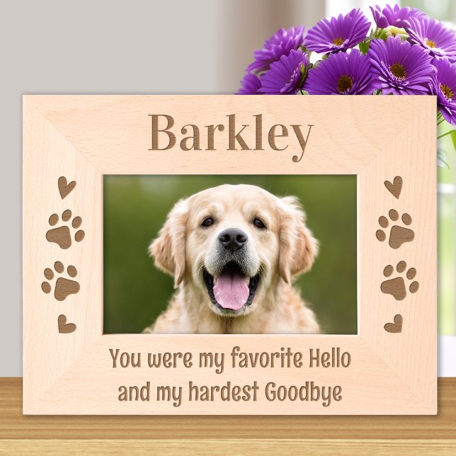 Pet Memorial Custom Favourite Hello Hardest Goodby Etched Frames (Creator Uploaded)