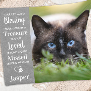 Pet Memorial Custom Remembrance Poem Cat Photo Fleece Blanket