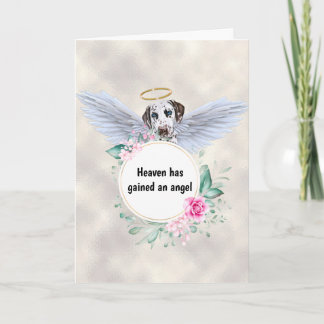 Pet memorial Dalmatian dog angel wings poem Card