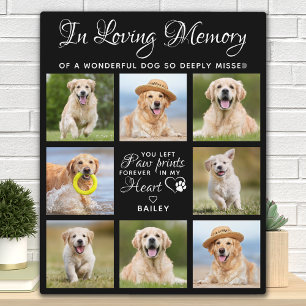 Pet Memorial Dog Loss Gift Personalised 11 Picture Plaque
