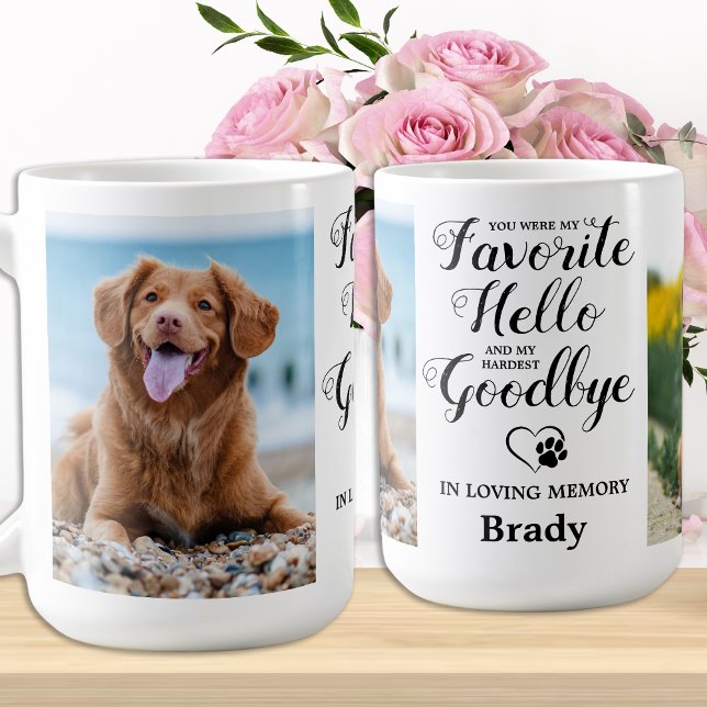 Pet Memorial Dog Paw Print Pet Loss Custom Photo  Coffee Mug (Creator Uploaded)