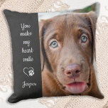 Pet Memorial - Dog Photo - Cat Photo - Pet Photo Cushion<br><div class="desc">Celebrate your best friend with a custom pet memorial pillow . This is the perfect gift for yourself, family or friends to honour those loved . We hope your photo pillow will bring you joy , peace , and happy memories . Quote " You make my heart smile " Customise...</div>