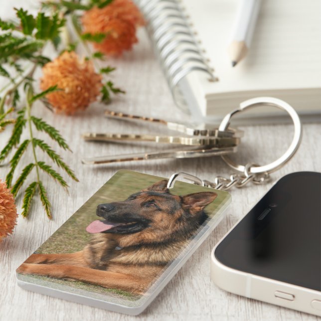 Pet Memorial Dog Photo & Quote Keepsake Key Ring (Front Right)