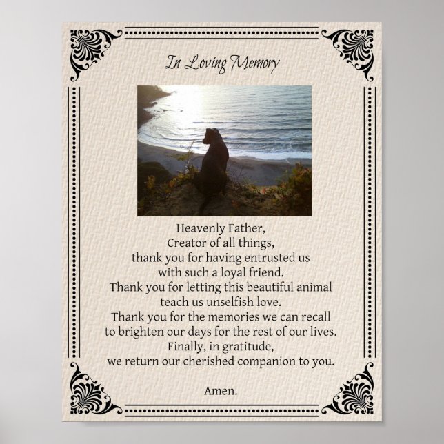 Pet Memorial Dog Prayer - Poster (Front)