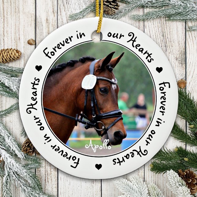 Pet Memorial Equestrian Photo Horse Ceramic Ornament (Creator Uploaded)