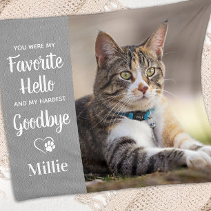 Pet Memorial Favourite Hello Custom Cat Photo Fleece Blanket