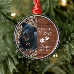 Pet Memorial Forever in My Heart  Metal Ornament