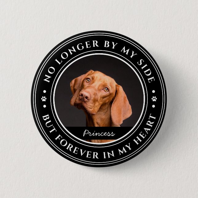 Pet Memorial Forever in my Heart Photo Keepsake 6 Cm Round Badge (Front)