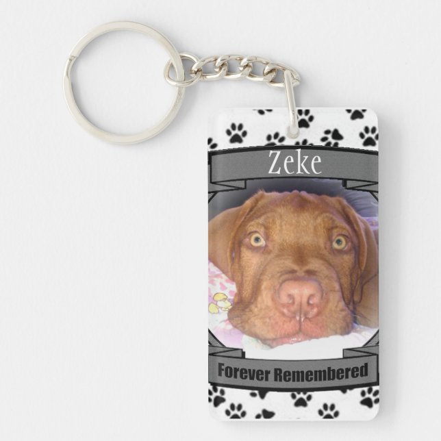 Pet Memorial - Forever Remembered - Pet Loss Dog Key Ring (Front)