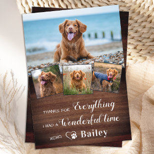 Pet Memorial From Dog Personalised 4 Photo Collage Thank You Card