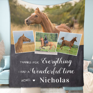 Pet Memorial From The Horse 4 Photo Keepsake Fleece Blanket