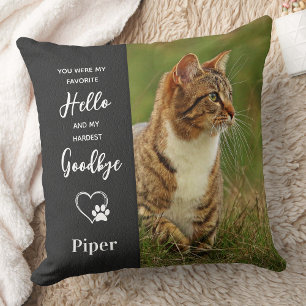 Pet Memorial Gift Dog Cat Sympathy Custom 2 Photo Cushion