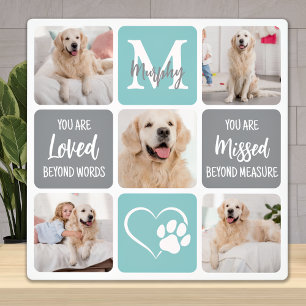 Pet Memorial Gift Dog Loss Modern Stylish 5 Photo  Plaque