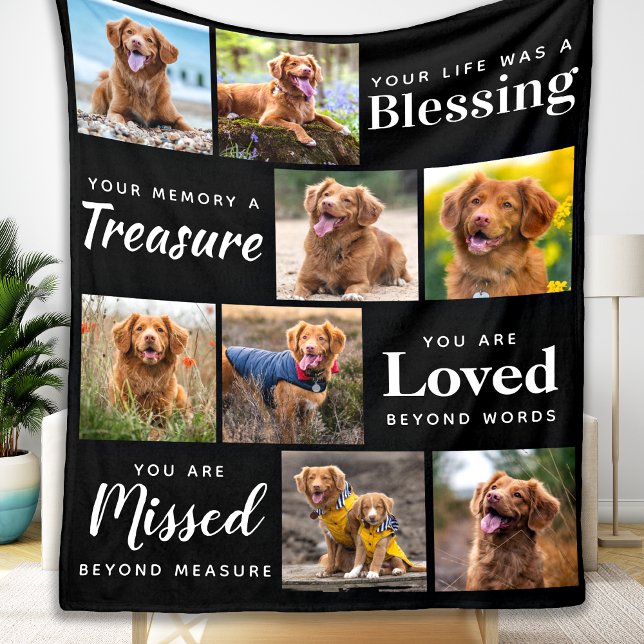 Pet Memorial Gift Personalised Loss Of Dog Photo  Fleece Blanket (Creator Uploaded)