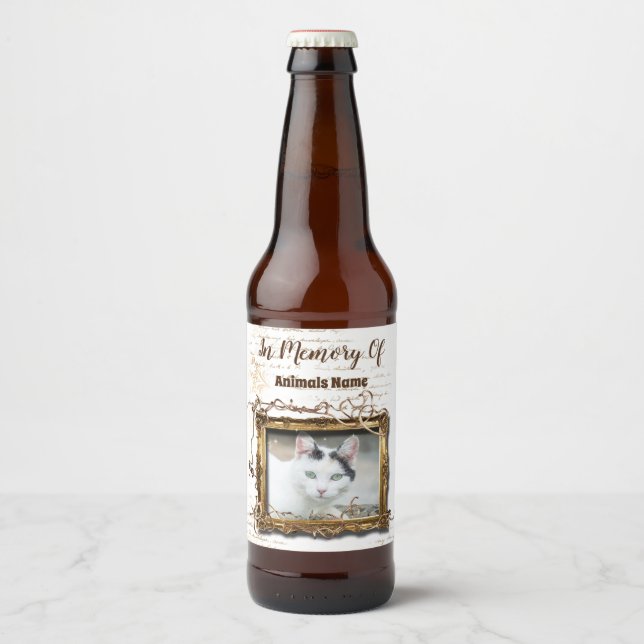 Pet memorial gifts | Personalised Beer Bottle Label (Front)