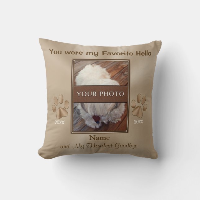 Pet Memorial Gifts, Personalised Photo Pillow (Front)