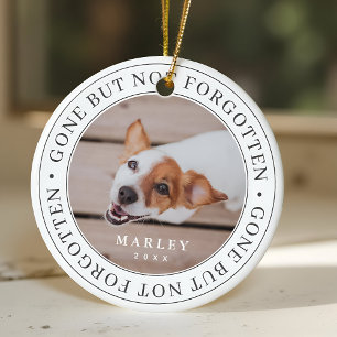 Pet Memorial Gone But Not Forgotten Modern Photo Ceramic Ornament