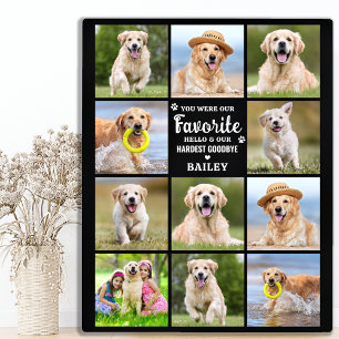 Pet Memorial Hardest Goodbye Dog 11 Photo Collage Plaque